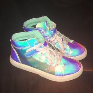 Holographic Unicorn kids shoes*Wonder Nation Iridescent High-Top Sneaker